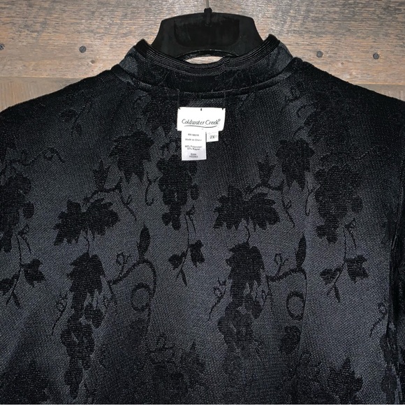 Women’s 2X COLDWATER CREEK Black Reversible Grapes Vines to Paisley Button Coat - Picture 6 of 16